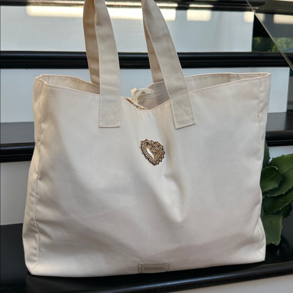 Dolce & Gabbana canvas tote shoulder bag, brand new, tie-top closure - Picture 1 of 9
